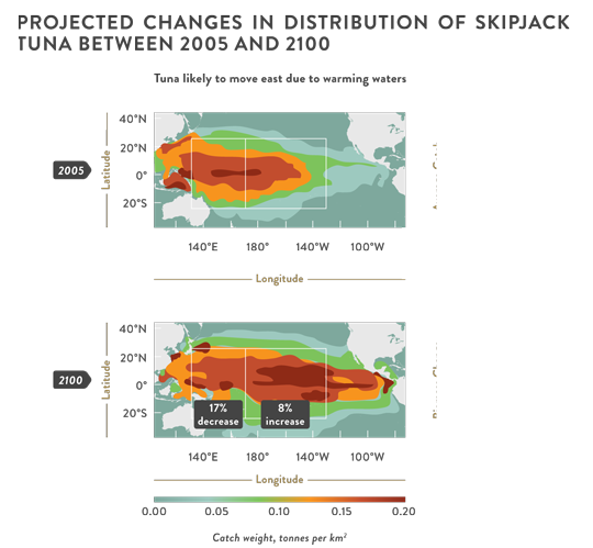 Changes to Skipjack Tuna distribution in the Pacific Region under Climate Change