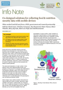 Co Designed Solutions For Collecting Food Nutrition Security