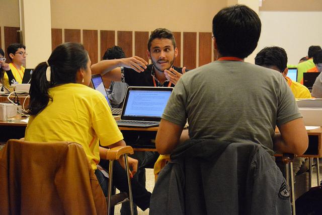 Latin American hackers design innovative solutions to feed the world in a changing climate during a Hackathon on the sidelines of the 20th Conference of the Parties (COP20) in Lima, Peru, 