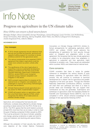 Progress on agriculture in the UN climate talks