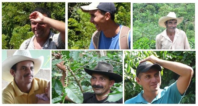 Los rostros de los productores de Tierra Fría, Honduras. Arriba, de izquierda a derecha: Dudomin, Mauricio, Don René. Abajo de izquierda a derecha: Don Cruz, Jose Luis y Ovidio. Fotos: O. Bonilla (CCAFS)