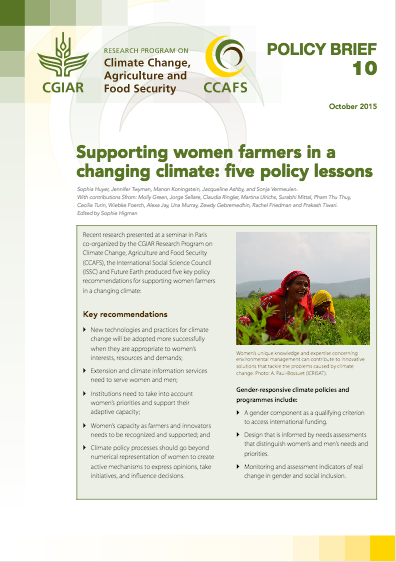 Supporting women farmers in a changing climate: five policy lessons