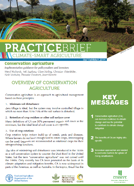 Climate-smart agriculture info brief conservation agriculture