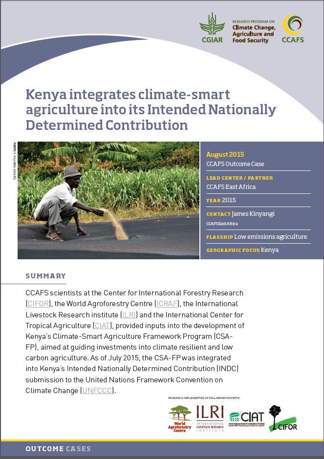 Kenya integrates CSA into its INDC