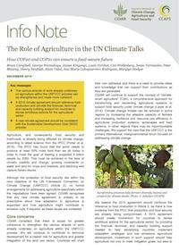 Info note: The Role of Agriculture in the UN Climate Talks