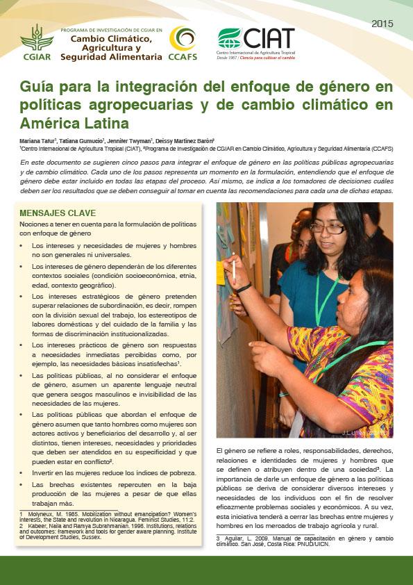 Descargar documento: Guía para la integración del enfoque de género en políticas agropecuarias y de cambio climático en América Latina