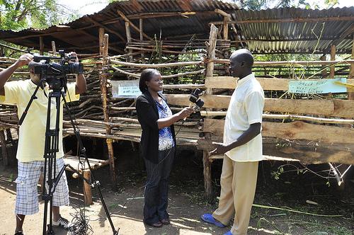 Farmer Obuom speaks to journalists