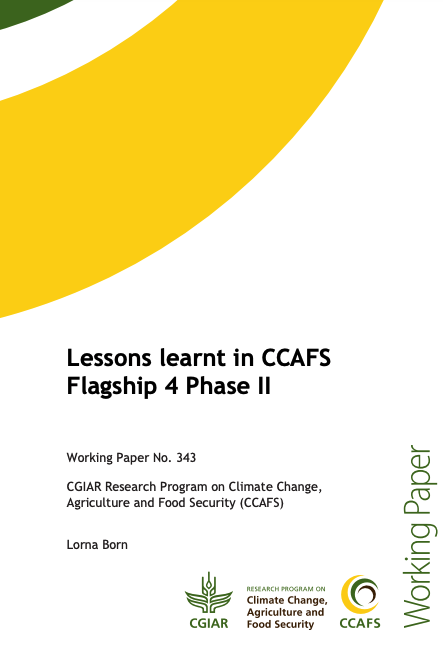 The cover of the working paper &quot;Lessons learnt in CCAFS Flagship 4 Phase II&quot;