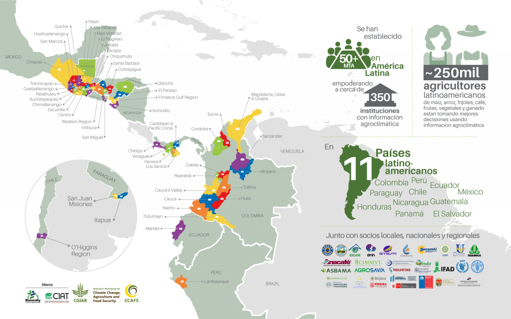 Mapa de la presencia de las MTA en Latinoamérica.