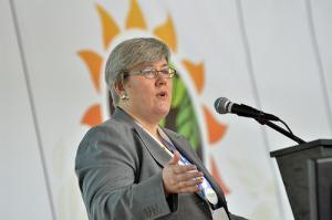 Rachel Kyte, World Bank. Photo: N. Palmer (CIAT)