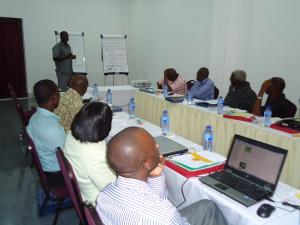 Workshop participants discussing adaptation to climate change in CCAFS research areas.
