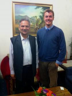 Chase Sova and the Nepalese Prime Minister Mr. Baburam Bhattarai. Photo: Baral