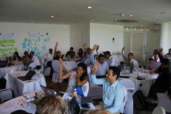 Participants discussing future scenarios and uncertainties for food security in South Asia. Photo: A.Ademiluyi