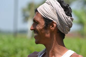 Farmer participating in the climate-smart village project in India. Photo: V.Reddy (ViDocs)