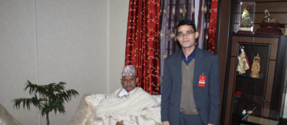 Dr. Bhatta with His Excellency President of Nepal. Source: https://www.flickr.com/photos/cgiarclimate/6627615153/in/photostream/